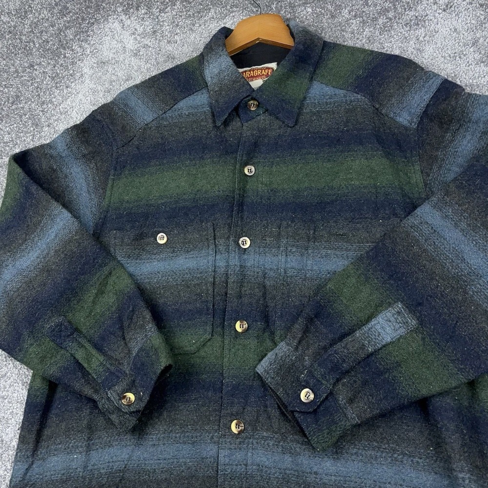 VTG Paragraff Flannel Shacket Men's Small‎ (Fits Large) Aztec Southwestern Wool